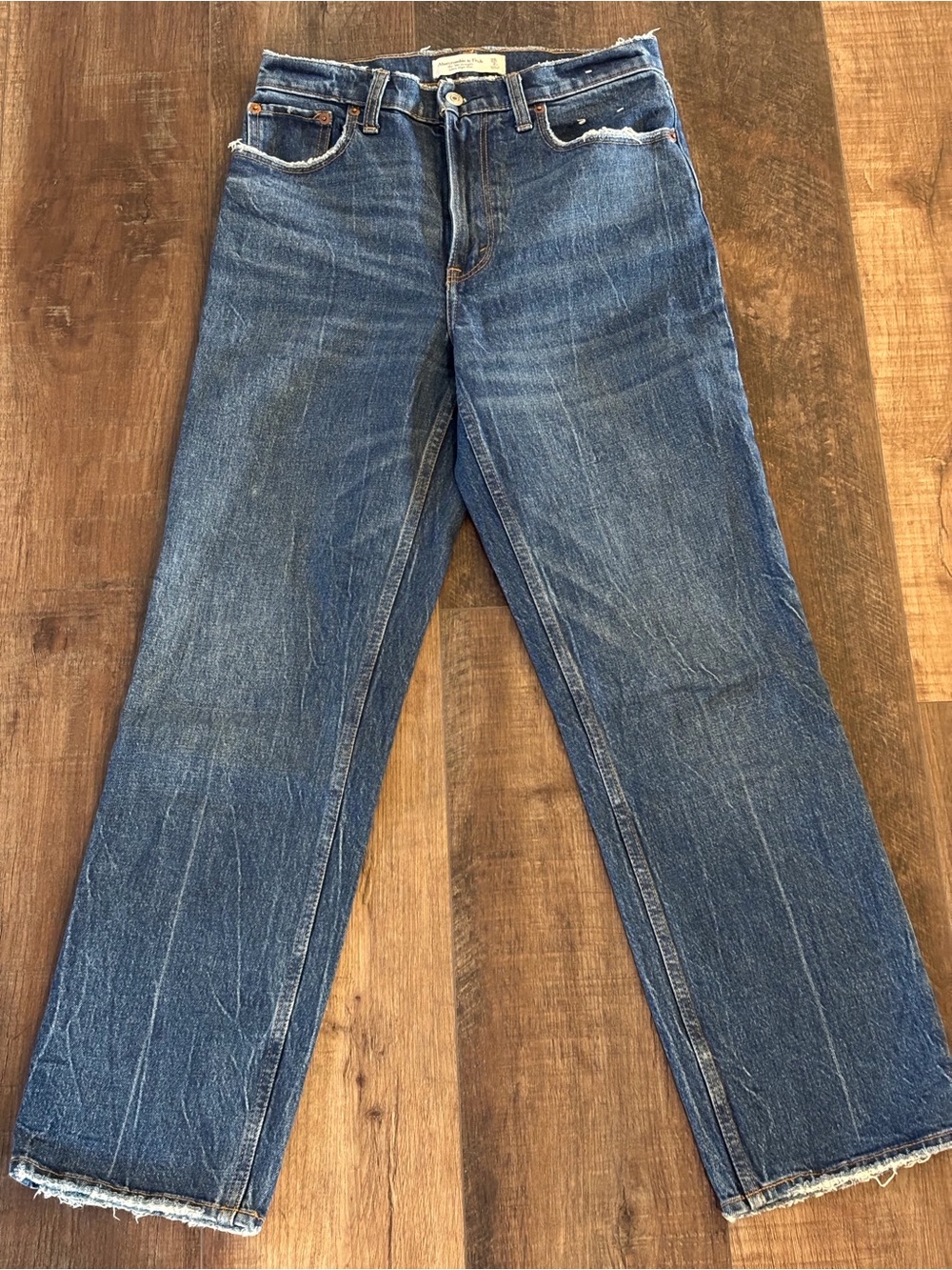 Abercrombie & Fitch Distressed Blue Straight Jeans